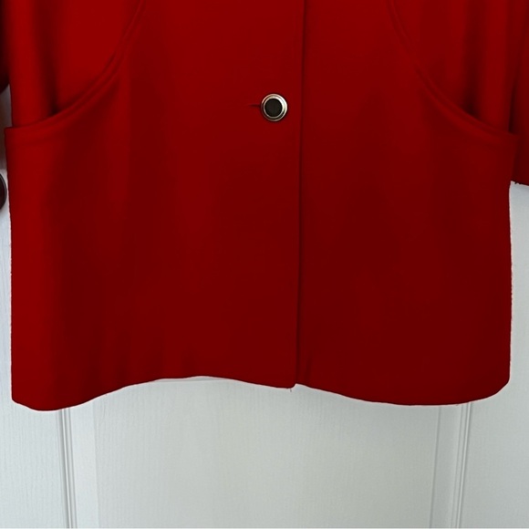 Vintage Russell Scott Women’s 80’s Wool Coat Red Black Single Breasted XL - Picture 6 of 13